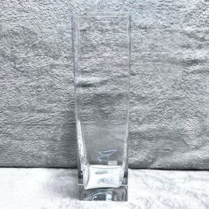 Cristal d'Arques Castilian Poland Crystal Vase Modern Square 14" Heavy 90's Lux